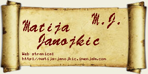 Matija Janojkić vizit kartica